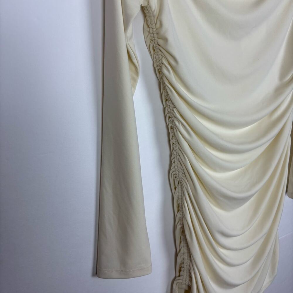 Zara Dress Size Medium Off the Shoulder Mini Ruched - Picture 4 of 9